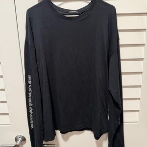 Ann Demeulemeester Black Tee with White Logo Tag